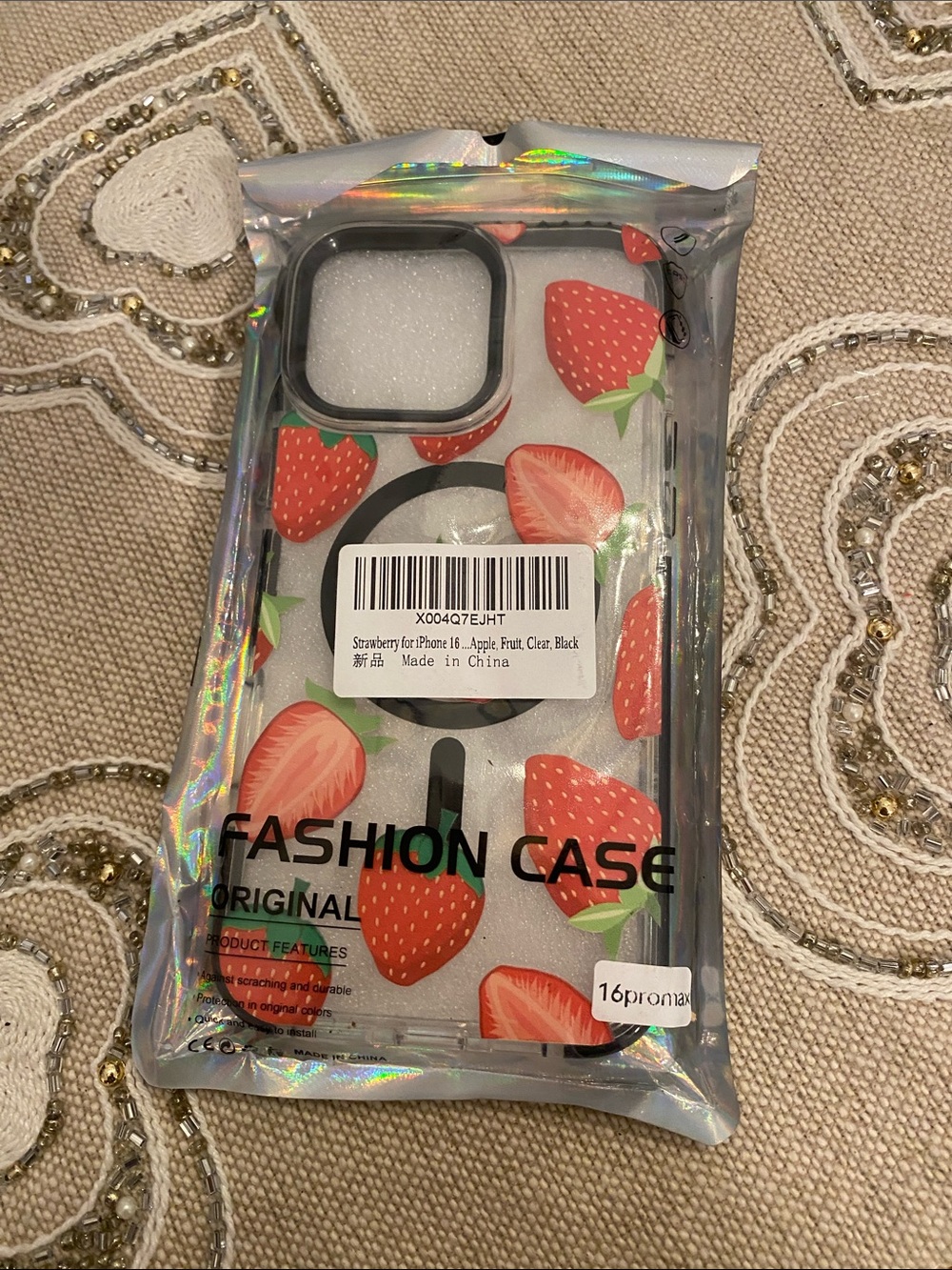 iPhone Pro Max Strawberry Pattern Phone Case with Magnetic ring